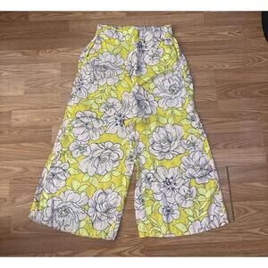 C&C California Floral Linen Wide Leg Pants Size Small